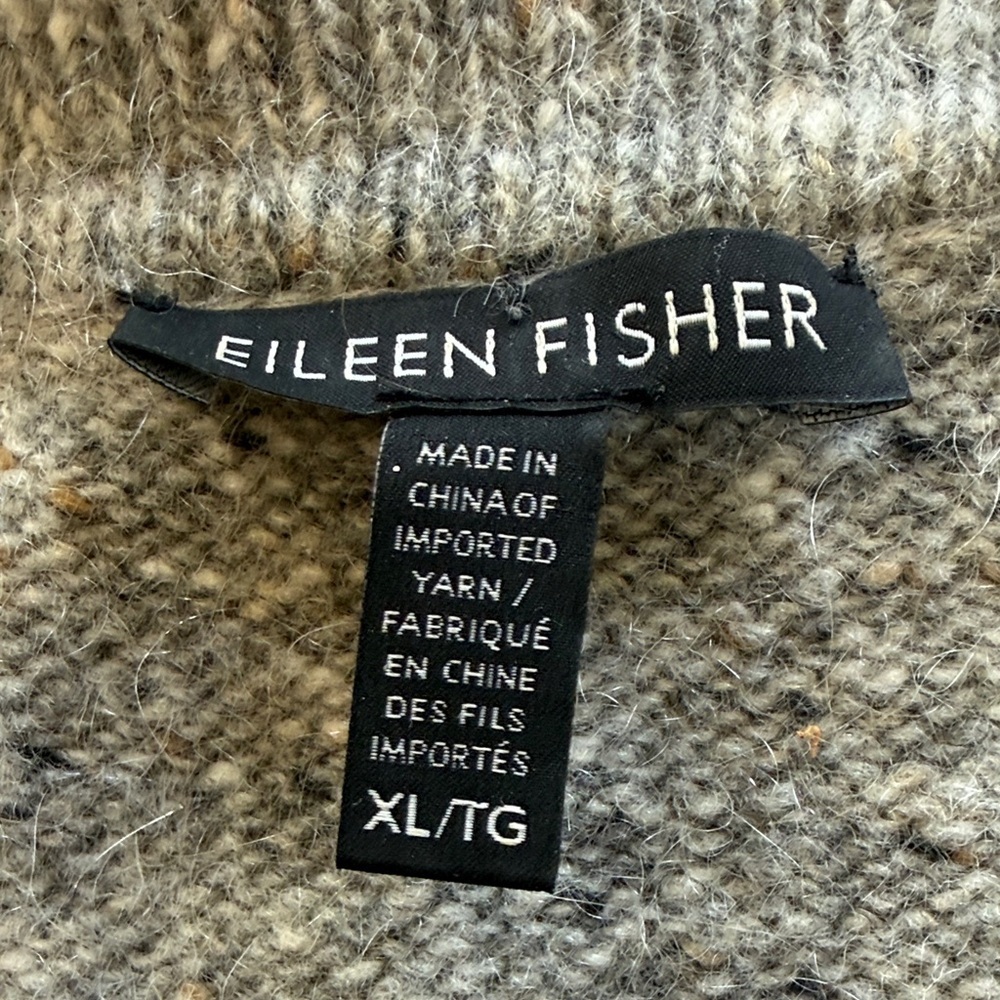 EILEEN FISHER speckled wool cardigan, extra large, excellent condition grey - Picture 4 of 12